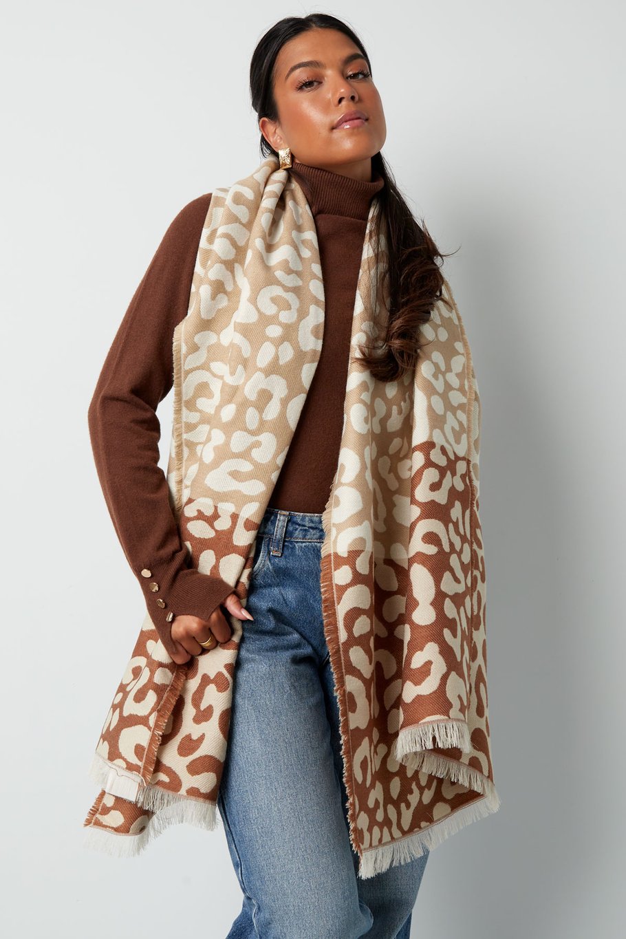Winterschal Leopard Lover - grau Bild3
